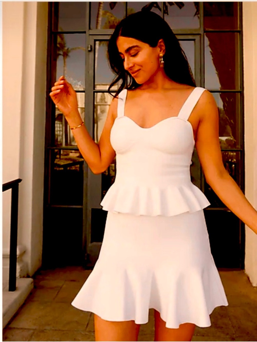 NWT Express Body Contour Winter White Knit Fit & Flare Skirt